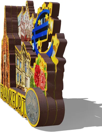 Vista 2 de Imán de madera de Alemania Frankfurt 3D para nevera, recuerdos coleccionables, decoración hecha a mano, artesanías 2