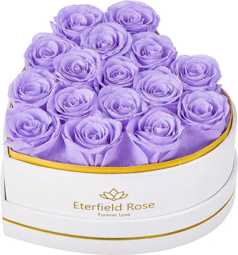 Vista 24 de Eterfield 27 flores para siempre en caja con forma de corazón, rosas preservadas que duran un año, flores preservadas, regalos de cumpleaños