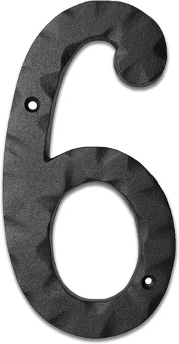 Vista 48 de NACH JS-RN4-0 números rústicos de casa de hierro fundido, 4 pulgadas, negro