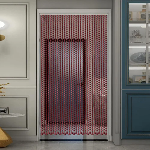 Cortina de puerta con cuentas de madera, cortinas de clósets, cortinas de cuerda de cuentas hechas a mano, pantalla de cortina de puerta de estilo
