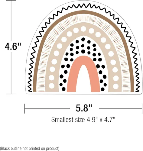 Vista 3 de Schoolgirl Style Simply Stylish - Recortes de 36 piezas con forma de corazón y arco iris bohemio, corazones bohemios y recortes de arco iris bohemio