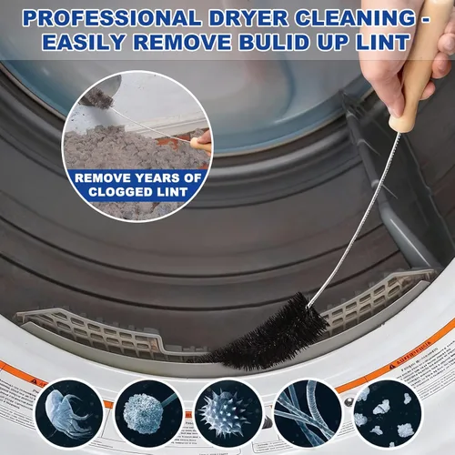 Vista 5 de Sealegend Kit de limpiador de ventilación de secadora de 2 piezas y cepillo flexible de pelusa para secadora, accesorio para manguera de vacío