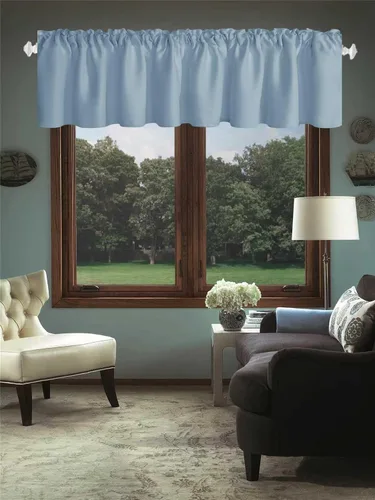 Vista 36 de Cenefa Beige Oscurecedora para Ventana, Cortina Corta con Bolsillo para Barra, Cenefa Primitiva para Sala de Estar, Baño, Guardería, Cocina, Ventana