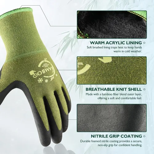 Vista 2 de COOLJOB Gardening Working Gloves, Touchscreen, Nitrile Coated