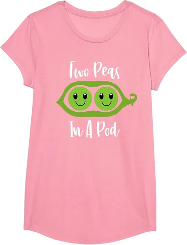 Vista 22 de Two Peas in A Pod Couples Matching Best Friend Cute Veg T-Shirt Baby Blue