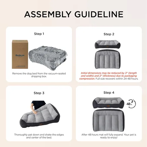 Vista 8 de Bedsure Cama ortopédica para perros de tamaño mediano, camas extra gruesas de apoyo para perros medianos con funda impermeable lavable, cómodo sofá