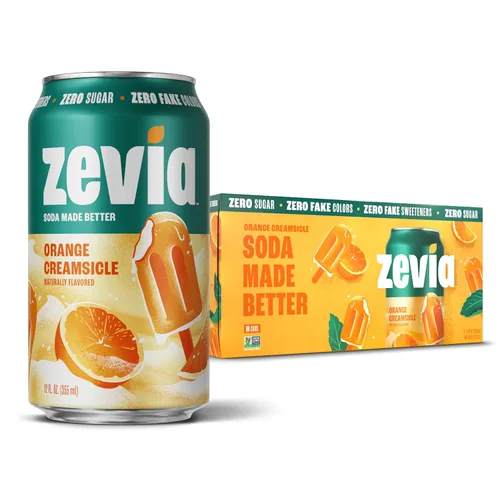 Vista 24 de Zevia - Refresco sin azúcar sabor cereza negra, paquete de 8 latas de 12 onzas, refresco endulzado naturalmente, verificado por el proyecto sin OMG