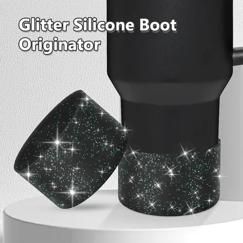 Vista 5 de WUQID Funda protectora de silicona compatible con vasos Stanley Tumbler de 20 a 40 onzas y botella Hydro Flask de 12 a 24 onzas, reduce