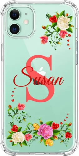 Vista 13 de IKPYTREE Funda Transparente de Cristal con Nombre Personalizado e Inicial, Compatible con iPhone 16 Pro Max 15 Plus 14 13 12 11 Xs Max XR 8 7 6 Plus