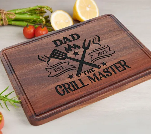 Vista 4 de Tabla de cortar personalizada, idea de regalo de Navidad para hombres, regalo de BBQ, regalo personalizado para hombres, papá, abuelo, tabla