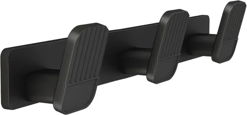 Vista 18 de Perchero de pared para colgar abrigos, perchero negro con 4 ganchos, ganchos de aluminio para colgar abrigos, sombreros, bolsos, toallas, soporte