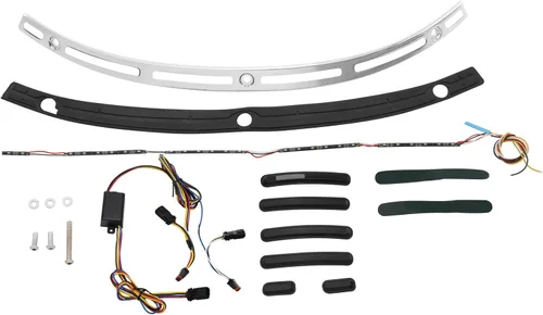 Vista 5 de TCT-MOTORPARTS Luz de ajuste de parabrisas para Harley Touring Tri Glide Ultra Limited 2014-2023 Cromado