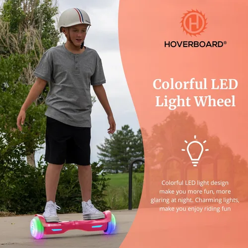 Vista 27 de Hoverboard con altavoz de música, ruedas LED de 6.5 pulgadas, luces de auto equilibrio, alcance máximo de 5/6 millas y 6.2 mph alimentado por motor
