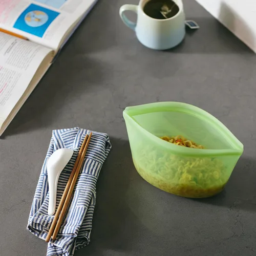 Vista 3 de Stasher Bolsa de almacenamiento reutilizable de silicona, cuenco de 4 tazas, bolsa reutilizable para congelador, microondas, lavavajillas, apta