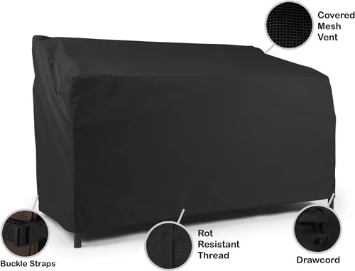 Vista 3 de Covermates Funda para sofá de patio al aire libre, poliéster resistente, resistente a la intemperie, dobladillo con cordón, fundas para asientos