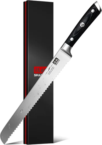 Vista 10 de SHAN ZU Juego de 3 cuchillos de carnicería con funda – para pavo, carne, BBQ, brisket, cuchillo de corte afilado, acero inoxidable profesional
