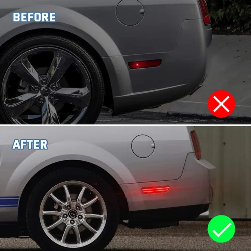 Vista 3 de Gempro 2 lámparas traseras de repuesto para lente ahumada, color rojo, para Ford Mustang 2005, 2006, 2007, 2008, 2009