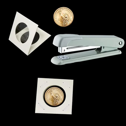 Vista 5 de Honbay 150 soportes de cartón para monedas, monedas, soportes para monedas para colección de monedas, suministros de almacenamiento