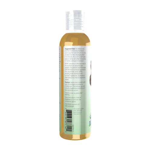 Vista 3 de NOW Solutions, Jojoba orgánica, aceite hidratante multiusos para cara, cabello y cuerpo, 8 onzas