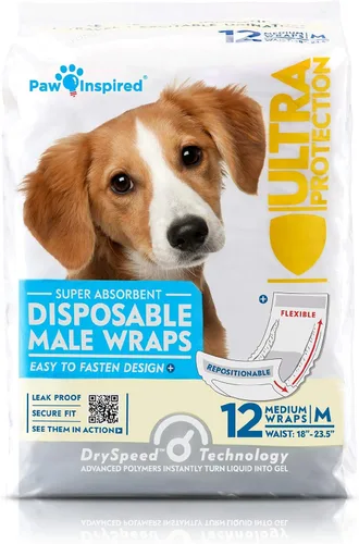 Vista 11 de Paw Inspired Bandas desechables para perros machos, banda para el vientre para perros Pañales desechables para perros Bandas para el vientre
