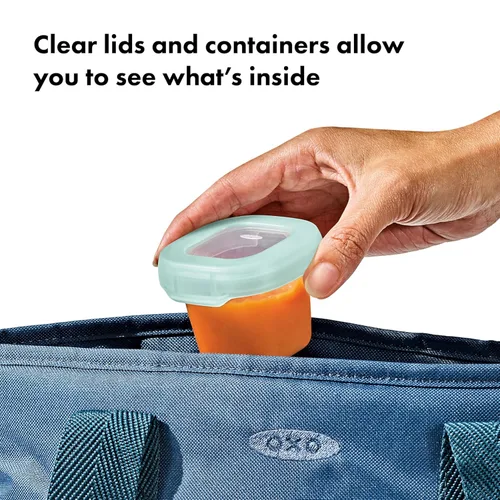 Vista 4 de OXO Tot Baby Blocks - Contenedores de almacenamiento para congelador (2 onzas), ópalo