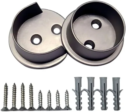 Vista 41 de QCAA Juego de soportes de barra de armario de metal sólido resistente, 1-3/8'', blanco mate, 4 pares, fabricado en Taiwán