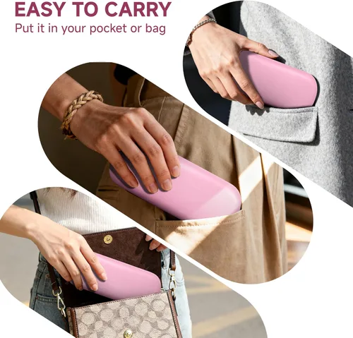 Vista 2 de Glasses Case Large Hard Shell Eyeglasses Case PU Leather Protective for glasses 6.2" L x 2.4" W x 1.4" H