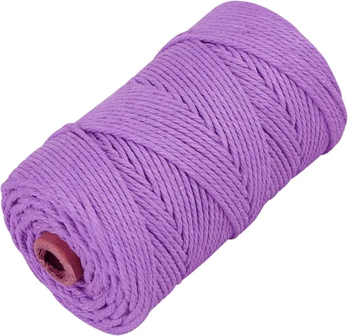 Vista 23 de Cordón de algodón para macramé, hilo torcido de 4 capas, cuerda de algodón natural, suministros perfectos de macramé, para hacer soportes colgantes