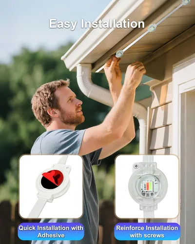 Vista 8 de XINKAITE Luces permanentes para exteriores de 50 pies para casa, iluminación de alero 2025 con aplicación/control remoto, luz inteligente