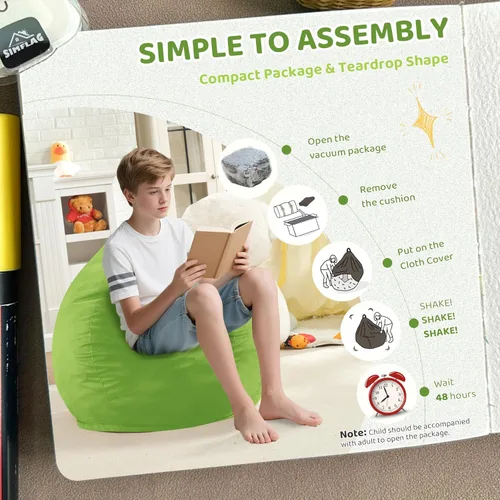 Vista 11 de Puf de 5 pies, puf grande con relleno de espuma viscoelástica, sofá puff esponjoso con funda de terciopelo holandés, puf redondo para sala de estar