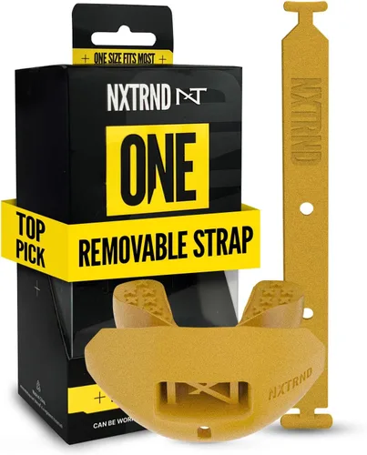 Vista 43 de Nxtrnd One Protector Bucal de Fútbol Americano, Correa Incluida, Se Adapta a Adultos y Jóvenes (Negro)