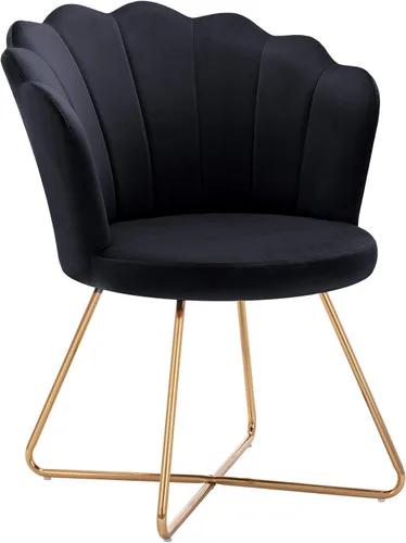 Vista 6 de DUHOME Silla decorativa de terciopelo para sala de estar, silla de esquina para dormitorio, sala de estar, silla de sala de estar en forma de concha