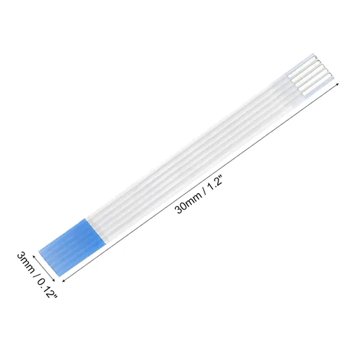 Vista 2 de uxcell Cable plano flexible FFC, 5 clavijas de 0.020 in de paso de 1.181 in, FPC FFC, cable de cinta flexible para TV LCD, audio de coche