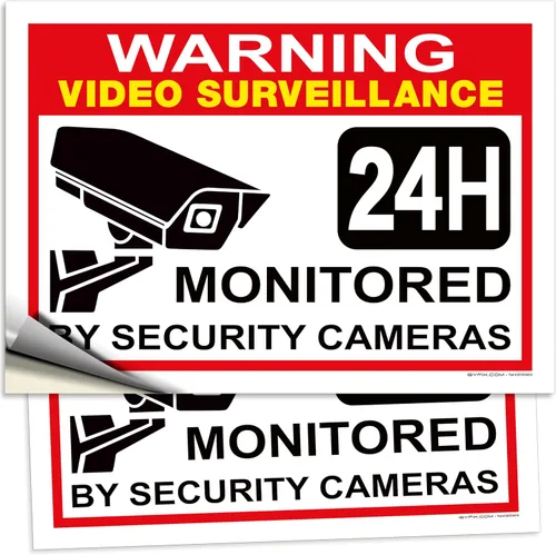 Vista 16 de iSYFIX Señal de advertencia de videovigilancia – 1 paquete de 7 x 6 pulgadas – 100% libre de óxido de aluminio .040, laminado para máxima
