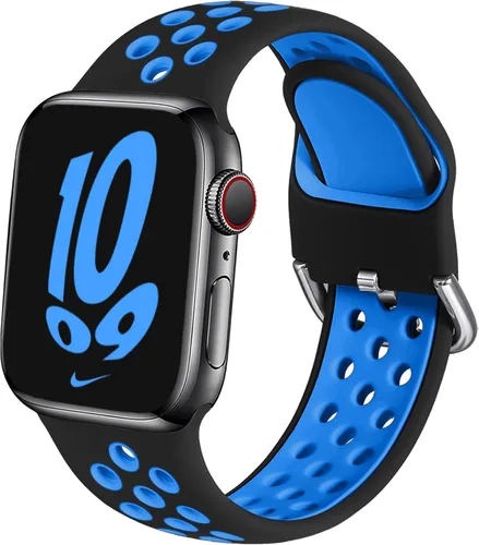 Vista 22 de Correa deportiva compatible con Apple Watch de 40 mm, 38 mm, 41 mm, 42 mm, 44 mm, 45 mm, 46 mm, 49 mm, unisex, correa de repuesto de silicona suave