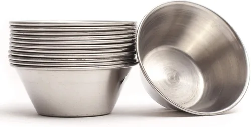 EHOMEA2Z Ramequines de acero inoxidable para condimentos y salsas, Ramequines de metal, Grado comercial, Multifuncional, Ideal para todas las salsas
