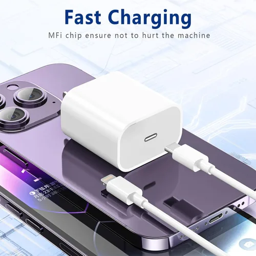 Vista 4 de Cable USB C a Lightning de 3 pies [certificado Apple MFi] Cargador rápido para iPhone tipo C a Lightning para iPhone 14 13 12 11 Pro Max Xr Xs 8 7 6