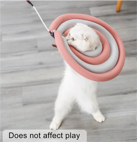 Vista 2 de Collar para mascotas, collar para perro Elizabeth para recuperación de cirugía, collar electrónico ligero, cubierta protectora con capucha