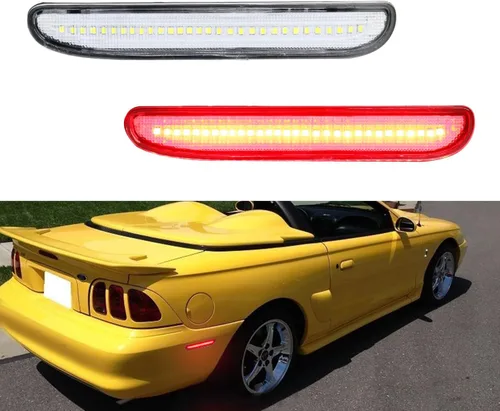 Para 1994 1995 1996 1997 1998 Ford Mustang Parachoques Trasero Lateral Luces de Marcador Claro Lente Rojo Led Lámpara