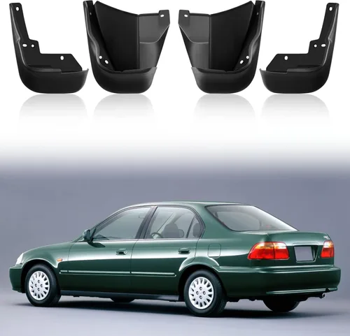 Vista 2 de BDFHYK Guardabarros Fáciles de Limpiar para Honda Civic 1996-2000, Protectores de Lodo Delanteros y Traseros Compatibles sin Guardabarros OEM, 4