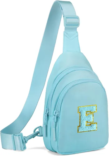 Vista 166 de Viverte Pequeña bolsa con inicial para niñas y mujeres, bonita cangurera cruzada de regalo