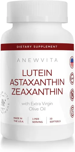 Astaxantina luteína, zeaxantina, suplemento de apoyo para la salud ocular, fórmula antioxidante 2 en 1 con Lutemax y AstaReal, con aceite de oliva