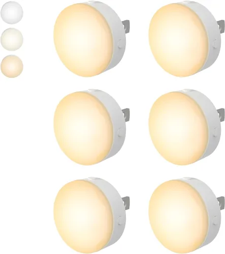 Vista 14 de Luz nocturna enchufable, mini luces nocturnas LED regulables para niños, sensor automático del atardecer al amanecer, lámpara nocturna de encendido