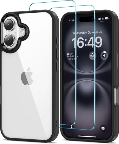 Vista 29 de HOOMIL Funda para iPhone 11 con 2 protectores de pantalla de vidrio templado, no amarillea, protección contra caídas, arañazos, transparente, parte