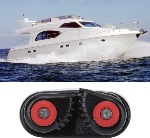 Vista 5 de Tacos de leva, aleación de aluminio negro, soporte de hebilla de anclaje para kayak, yate, barco, accesorio de bloque pequeño para kayak, accesorios