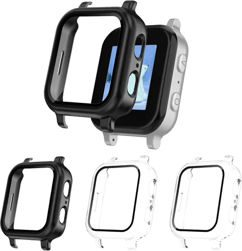 Vista 12 de Paquete de 3 fundas protectoras compatibles con Gabb Watch 3/3e - Cubierta rígida de policarbonato con protector de pantalla de vidrio templado