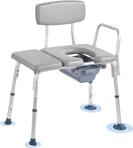 Vista 11 de VEVOR - Asiento elevado para inodoro, altura ajustable con 5 niveles, diseño de brazo abatido, respaldo desmontable, cubo fácil de limpiar de 7L