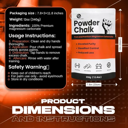 Vista 7 de Climbing Chalk Ultra-Fine Chalk Powder for Rock Climbing, Bouldering, Weightlifting & Gymnastics