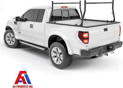Vista 5 de AA-Racks Juego de dos barras laterales extensibles de acero para camioneta sin perforación con diseño único para montaje de caja de herramientas