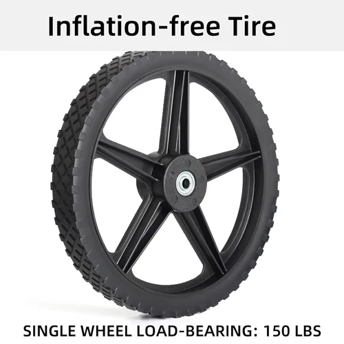 Vista 3 de GICOOL Rueda y neumático de plástico con radios de 14 x 1.75 pulgadas, longitud de cubo de 2.45 pulgadas, rodamiento interior de 1/2 pulgada, rueda
